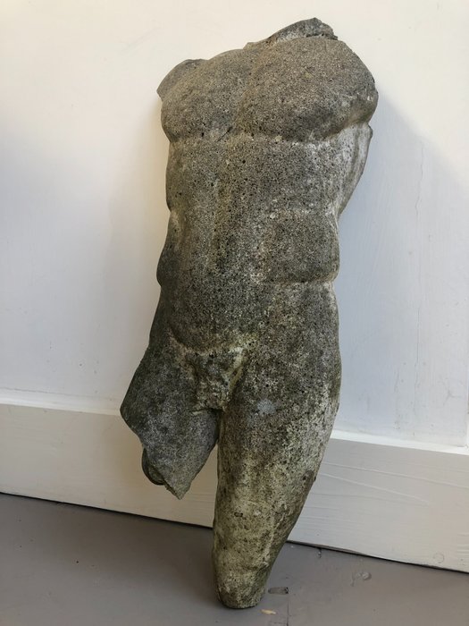 Image 2 of Sculpture, Male torso - Cast Stone - Late 20th century