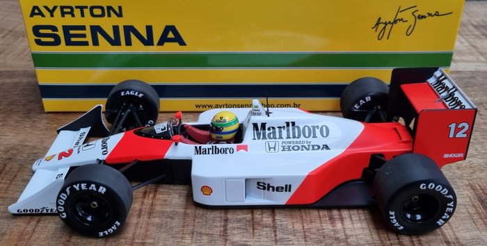 Image 2 of MiniChamps - 1:18 - McLaren F1 Team - McLaren Honda MP4/4 #12 Ayrton Senna - F1 World Champion 1988