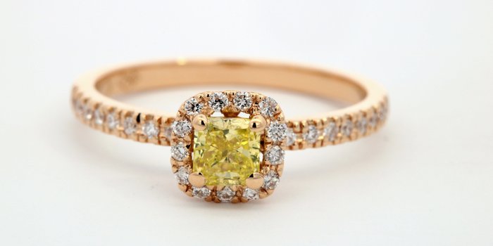 Preview of the first image of 18 kt. Yellow gold - Ring - 0.40 ct Diamond - Diamonds.