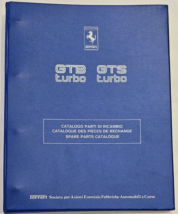 Preview of the first image of Books - Ferrari Catalogo Parti di Ricambio GTS/GTB Turbo #548/89 - Ferrari - 1980-1990.