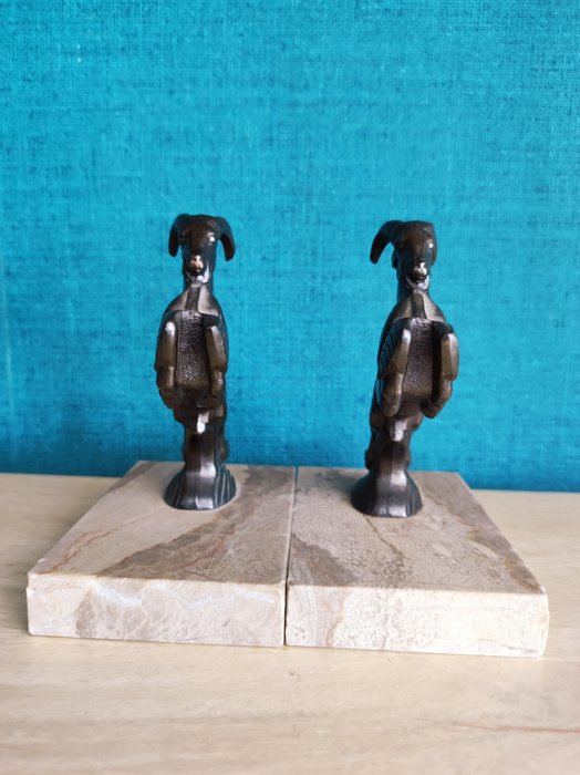 Image 3 of Pair of art deco ibex bookends (2)