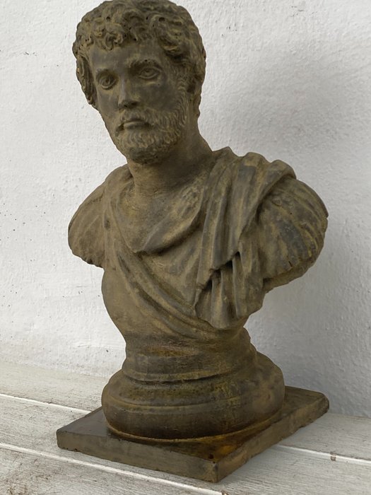 Image 2 of Sculpture, Bust Roman emperor Hadrian - Cast Stone - 21st century
