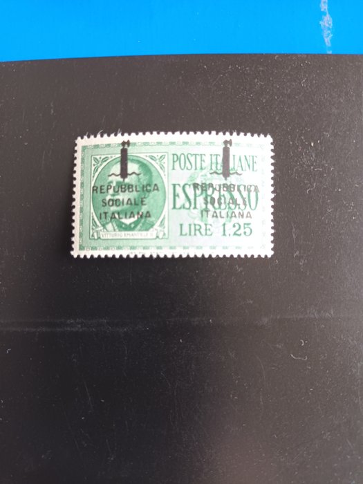 Preview of the first image of Italy 1944 - Intact RSI single stamp - sassone 21B.