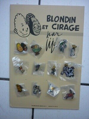 Blondin et Cirage - 12 Pin's + Anzeige