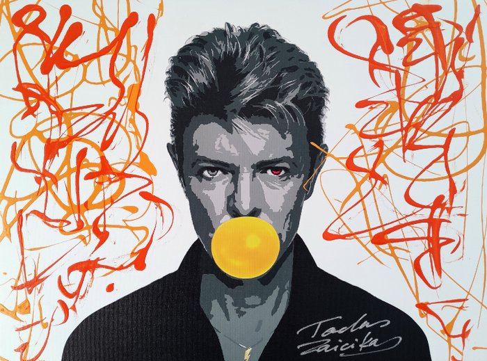 Preview of the first image of TedyZet (XX) - POP_ David Bowie & yellow balloon #2.