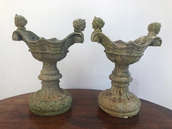 Image 3 of Vase (2) - Cast Stone - 1990-1999