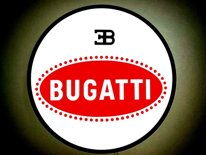 Preview of the first image of Sign - Bugatti Illuminated lightbox dimmable with remote control - Bugatti - After 2000.