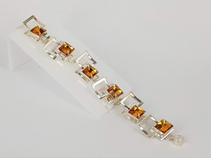 Preview of the first image of Jacek Ostrowski - 925 Silver - Bracelet - Original Swarovski Crystal.