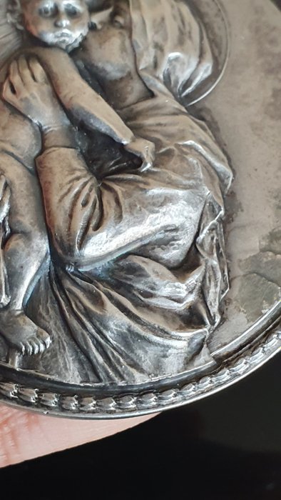 Image 3 of Madonna with Child-votive medal late 19th/early 20th century-Italy - Silver - Late 19th century