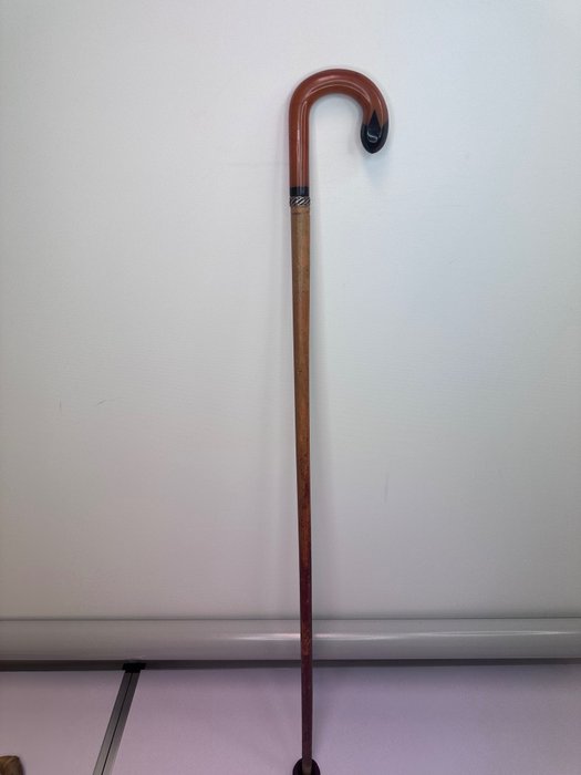 Image 3 of Walking stick, Amber colored hook handle