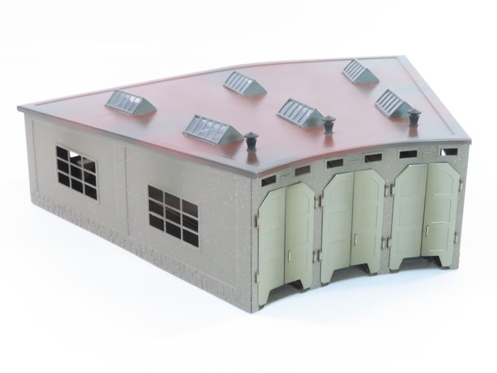 Preview of the first image of Märklin H0 - 7028 - Attachments - Metal ring locomotive shed for 3 locomotives.