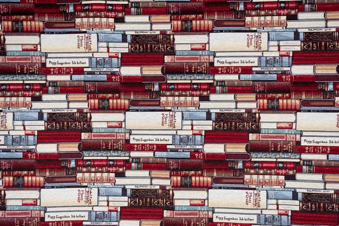 Fantastic gobelin fabric with English bookcase pattern - 3.00 x 2.80 METERS!!! - Textile  - 3 m - 2.8 m
