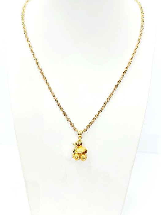 Image 3 of 18 kt. Yellow gold - Necklace with pendant