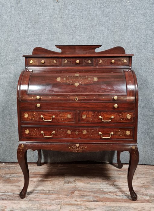 Preview of the first image of cylinder desk - Mahogany - Early 20th century.