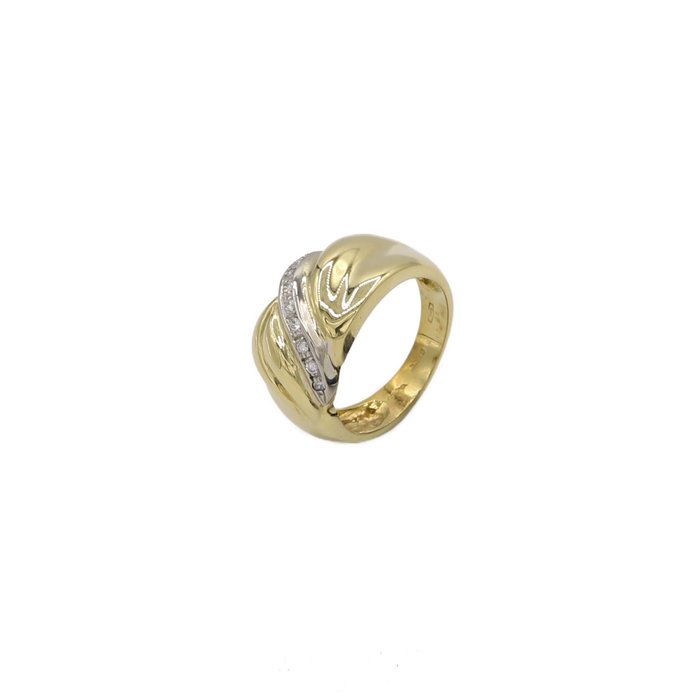 Image 2 of 18 kt. White gold, Yellow gold - Ring - 0.16 ct Diamond