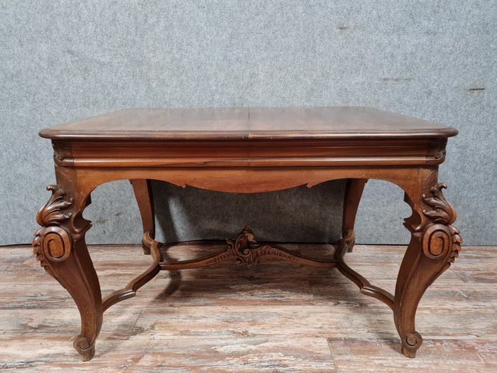 Image 2 of Louis XV style extending table in walnut circa 1880 - Baroque style - Walnut - 19th century