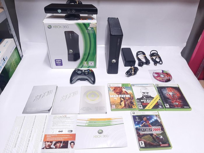 verlamming Calamiteit onderdelen Xbox 360 S-Console 4GB with Kinect CIB - Console with games - Catawiki