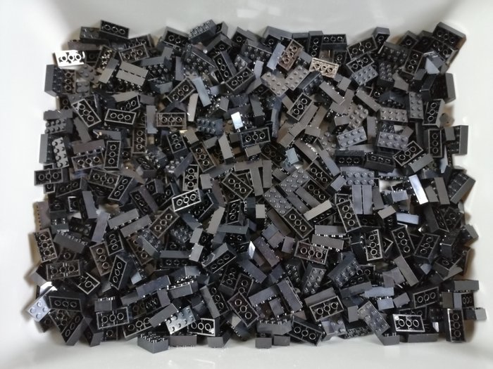 Lego - geen serie - Partij van 500 zwarte bricks 2x4