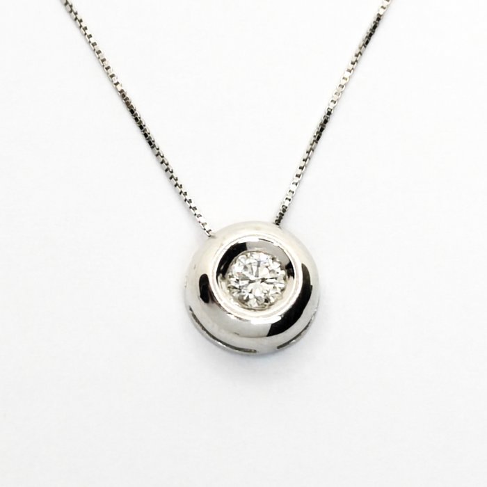 Image 2 of 18 kt. White gold - Necklace with pendant - 0.24 ct Diamond