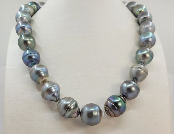 Image 2 of 15x17.3mm Multi Baroque Tahitian pearls - Necklace