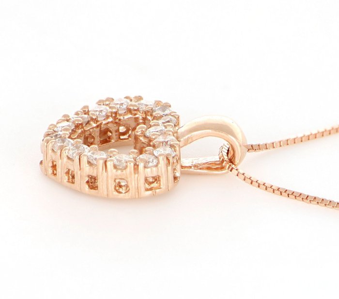 Image 3 of '' No Reserve Price '' - 18 kt. Pink gold - Necklace with pendant - 0.20 ct Diamond