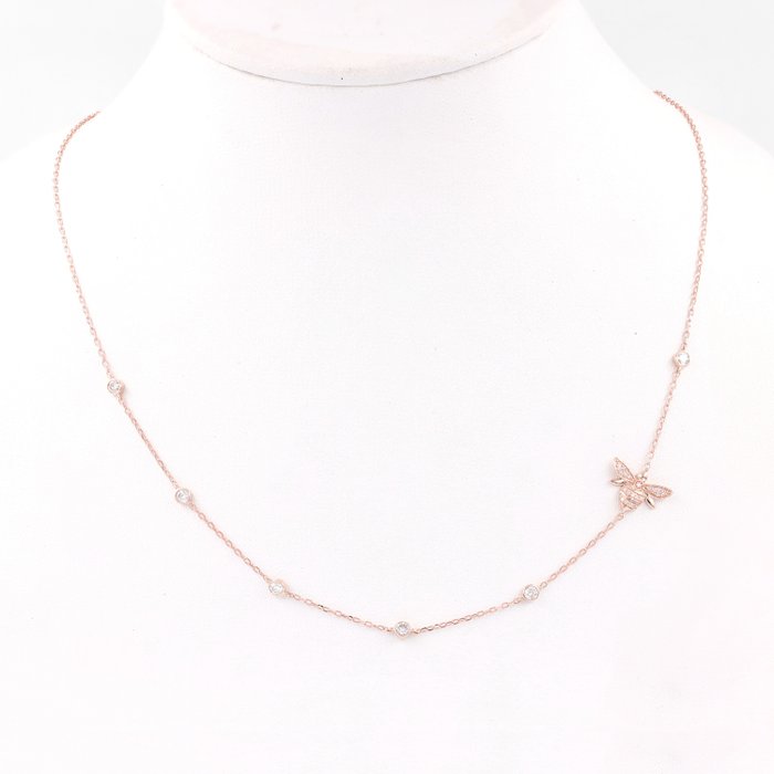 Collar con colgante - 14 quilates Oro rosa -  0.36ct. tw. Diamante  (Natural)