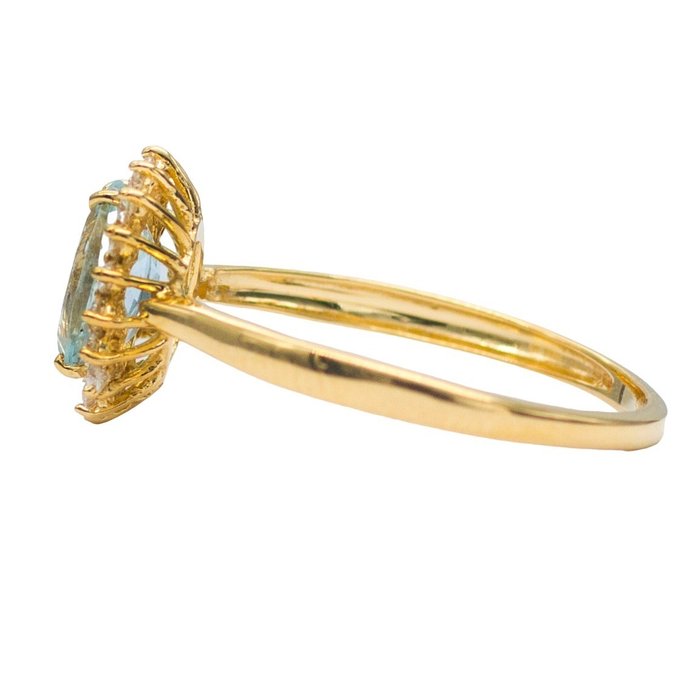 Image 3 of 18 kt. Yellow gold - Ring - 1.54 ct Aquamarine - Diamonds