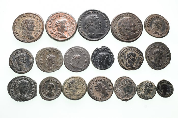 Roman Empire. Lots of 18 AE coins (mainly Late Roman - Catawiki