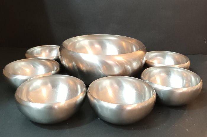 Alessi - Carlo Mazzeri & Anselmo Vitale - Set of bowls (7) - Steel (stainless)