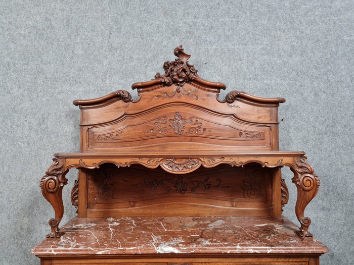 Image 2 of Louis XV style sideboard - Walnut - Late 19th century