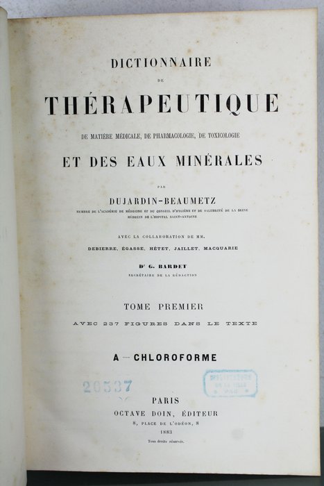 Image 3 of Dujardin-Beaumetz - Dictionnaire De Thérapeutique, de Matière Medicale, de Pharmacologie, de Toxico