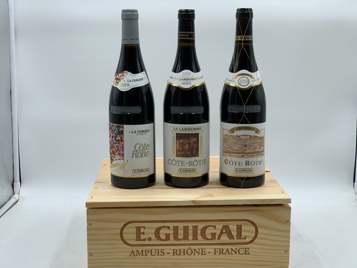 2019 Guigal Coffret Trilogie Côte-Rôtie, La Turque, La Landonne & La Mouline - Rhône - 3 Bottles (0.75L)