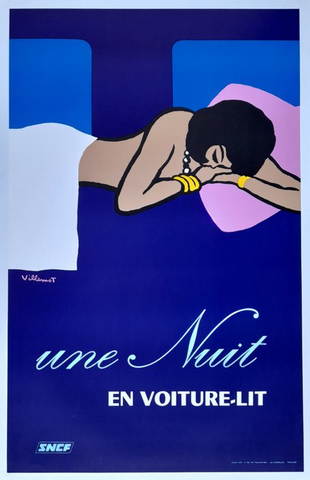 Bernard Villemot - Une Nuit SNCF - 1970-tallet
