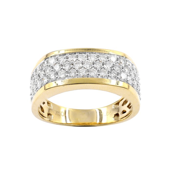 Preview of the first image of 18 kt. Yellow gold - Ring - 1.56 ct Diamond.