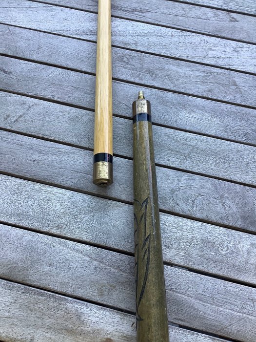 Image 3 of Walking stick - System stick with hidden billiard cue - wood - brass - 20th century