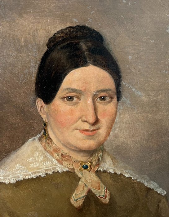 Image 2 of École française du début du XIXe siècle - Portrait d'une dame au mouchoir