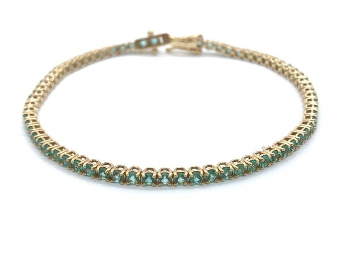 Preview of the first image of 18 kt. Pink gold - Bracelet - 2.96 ct Emerald.