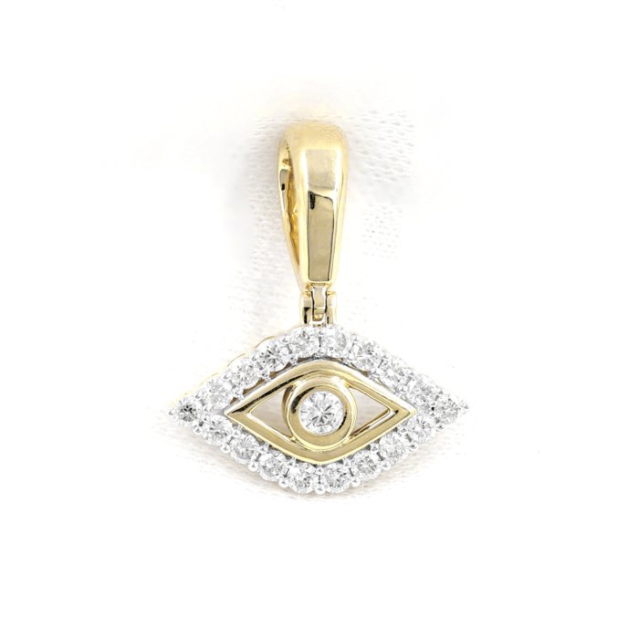 Preview of the first image of 18 kt. Yellow gold - Pendant - 0.71 ct Diamond.