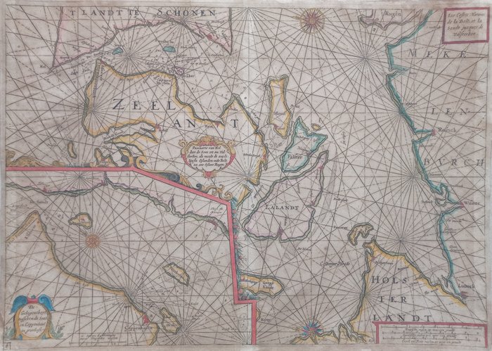 Preview of the first image of Denmark, Copenhagen; J. Colom - Pascaarte van Kol door de Sont tot om Valsterbon als meede de zuijd.