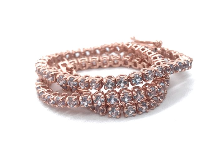 Preview of the first image of 18 kt. Pink gold - Bracelet - 2.22 ct Aquamarine.