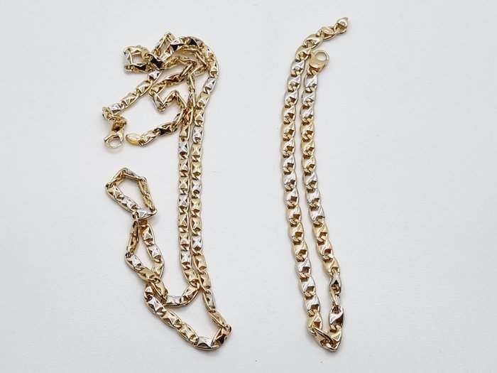 Image 3 of Cerini - 18 kt. White gold, Yellow gold - Bracelet, Necklace
