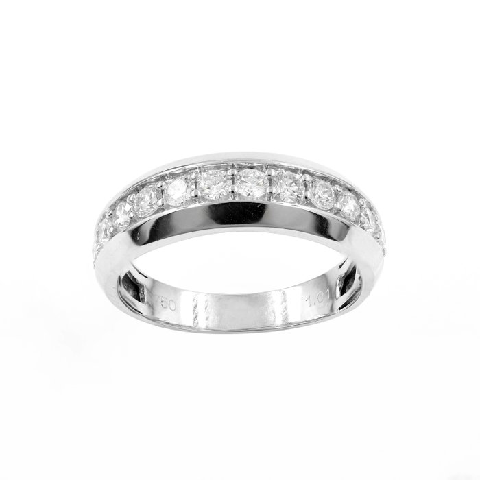 Preview of the first image of 18 kt. White gold - Ring - 1.01 ct Diamond.