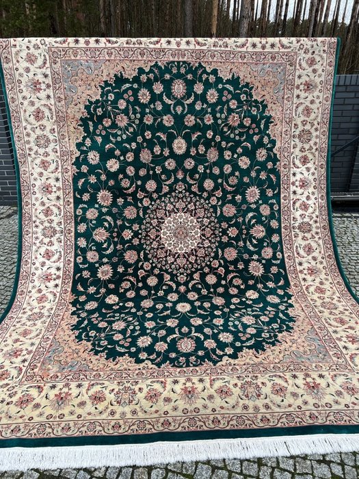 獨特的綠色伊斯帕罕 - 地毯 - 390 cm - 275 cm