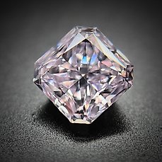 1 pcs Diamant – 0.73 ct – Gesneden hoekvierkant – Fancy light Pinkish Purple – VVS2