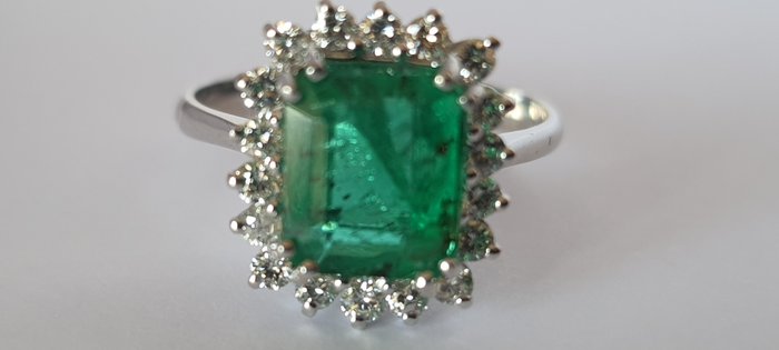 Image 3 of 18 kt. White gold - Ring - 1.50 ct Emerald