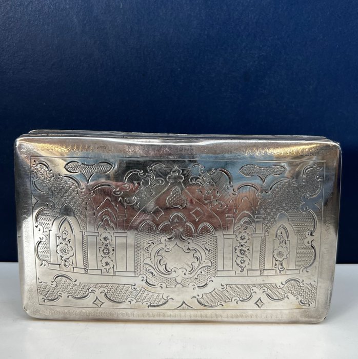Srebrne pudełko na tytoń - Srebro - Holandia - 1855 (XIX wiek)