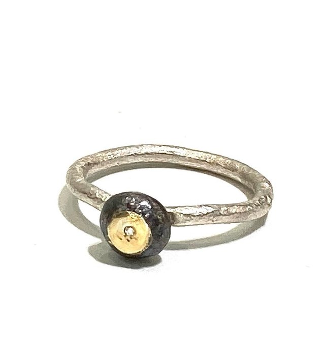 Preview of the first image of Ale jewels - 18 kt. Silver, Yellow gold - Ring Diamond - No Reserve Price.