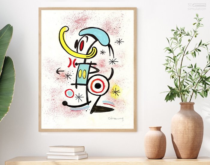 Image 2 of Donald Duck Inspired By Joan Miró's "Les Derniers Estampes-Galerie Lelong" (1987) - Original Painti