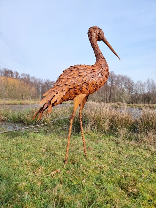 Image 2 of Very large sculpture of a Heron, 110 cm. tall - metal - recent