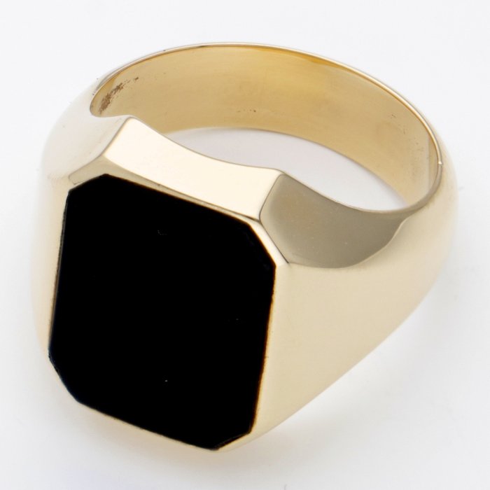 Image 2 of 14 kt. Gold - Ring Onyx